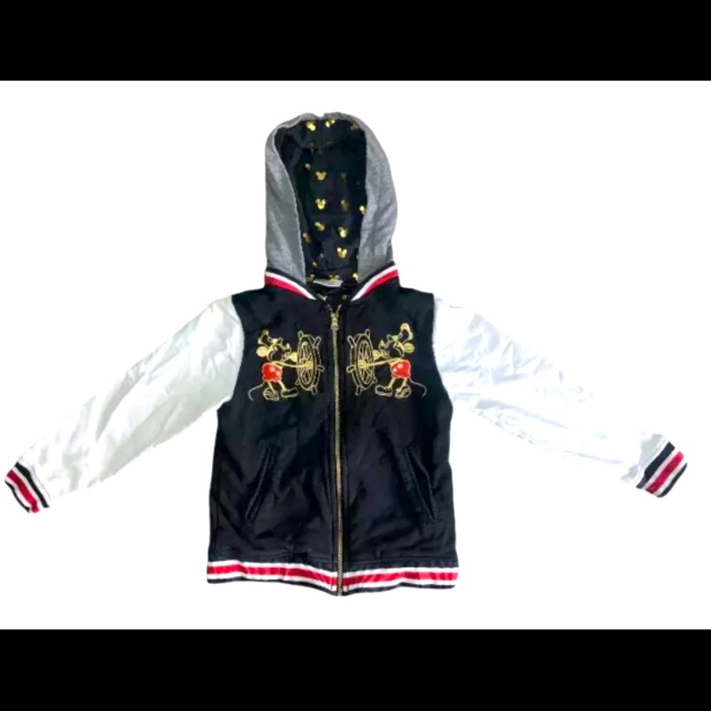 Disney Collectibles￼ Mickey Mouse Hooded Zip Jacket Youth 6-7 Red Black